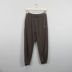 Nike Women Jogger Pants Dark Brown Cotton Drawstring Casual Lounge S Sweatpants